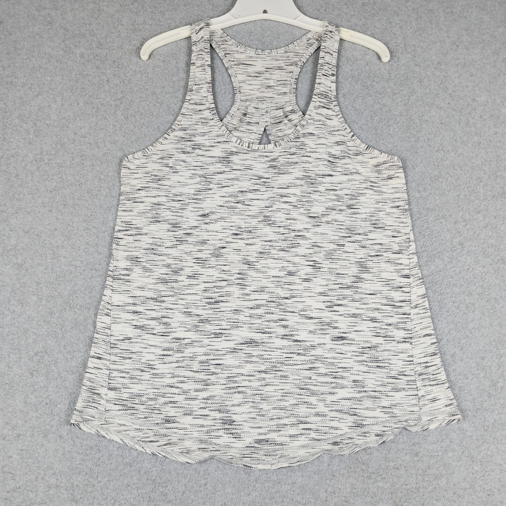 Lululemon Tank Top Womens M Gray Space Dye Keyhole Back Racerback Curved Hem